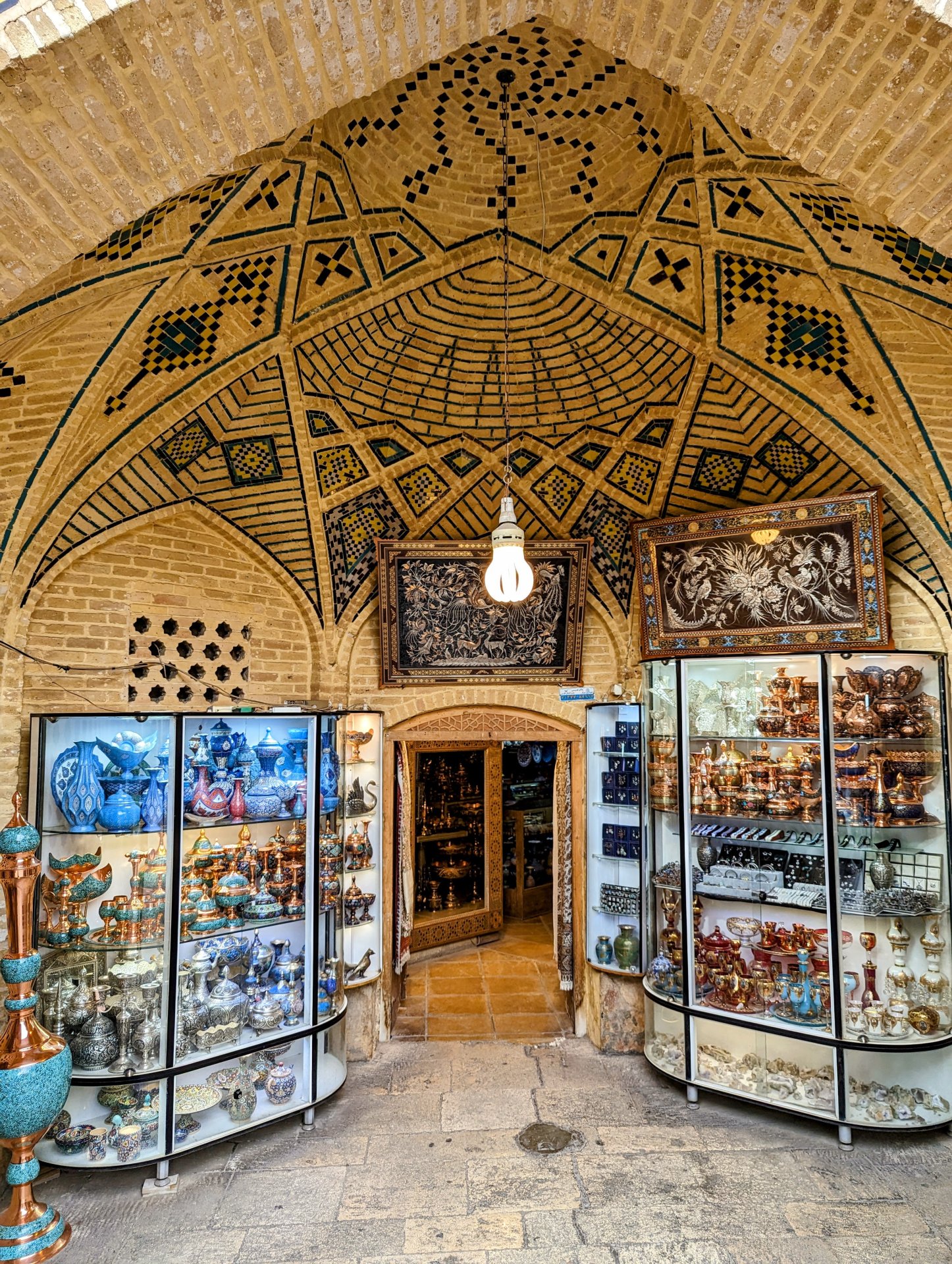 Brick vaults of the Vakil Bazaar passage in Shiraz