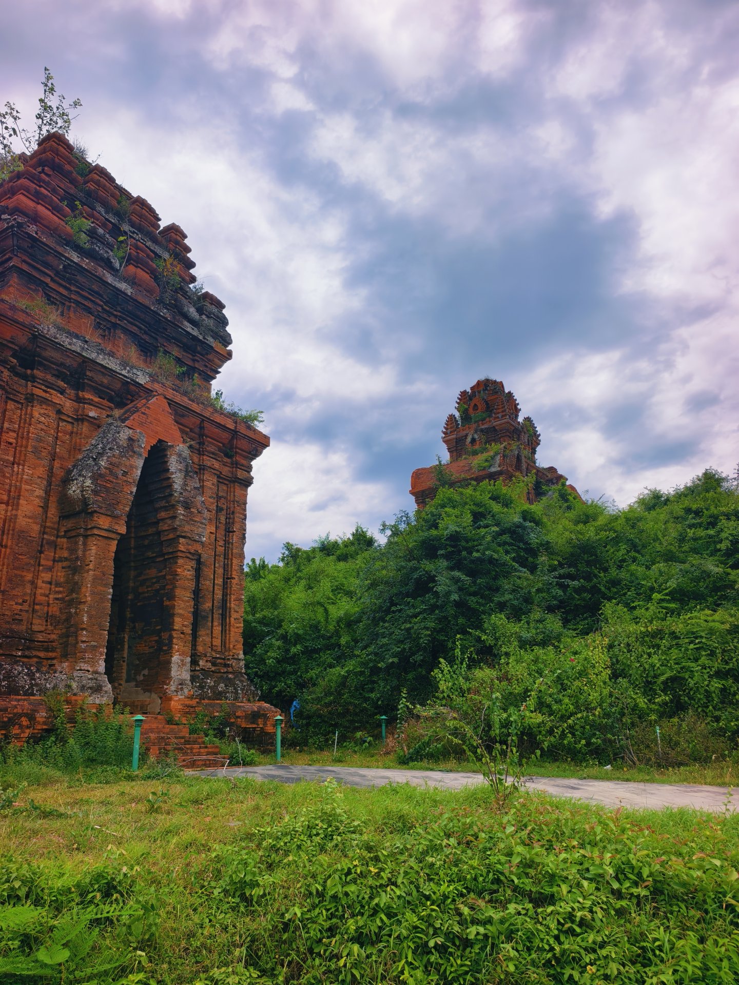 The Banh It complex atop a hill above rice paddies