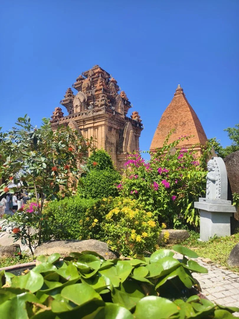 Po Nagar towers on Cu Lao hill above Nha Trang bay